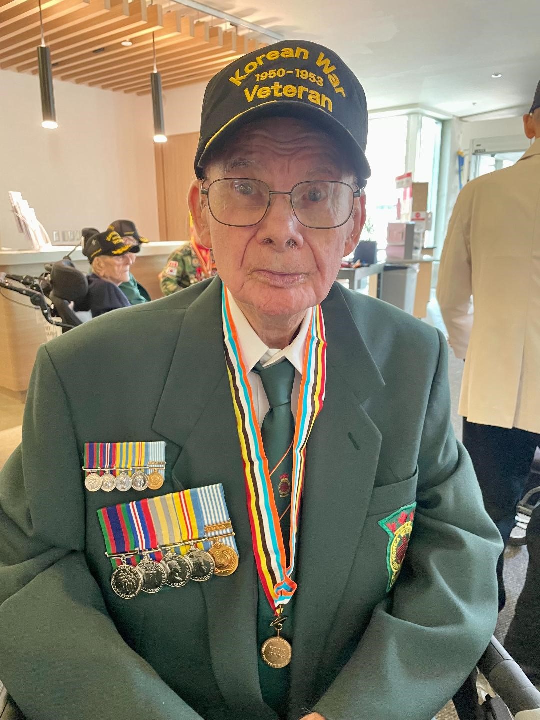 Calvin Travis with his medals