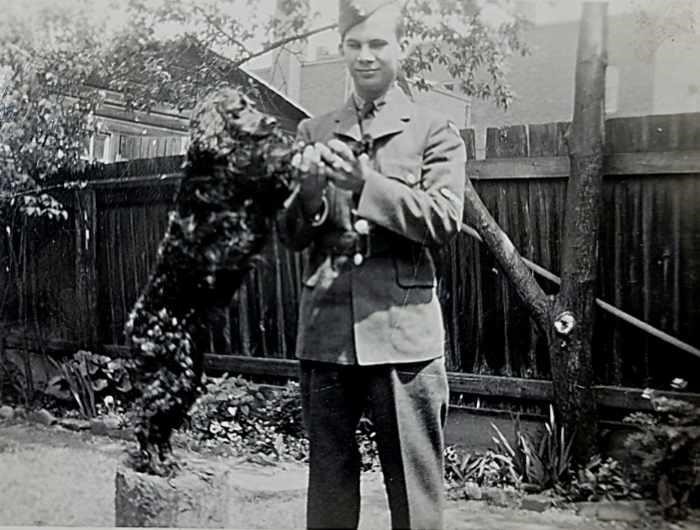 Black and white photo of a young Calvin Travis